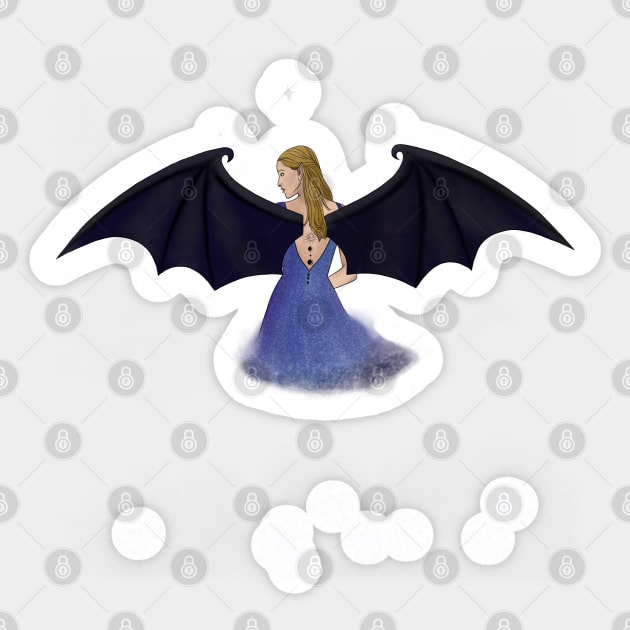 Feyre High Lady of the Night Court Sticker by Thelunarwoodco